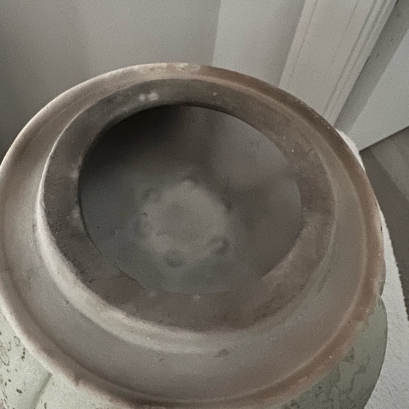 VINTAGE GREEN/ GOLD FLECKS PUMPKIN WITH LID AND STAND - Picture 12 of 13